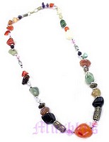Single Row Agate Pendant Necklace - click here for large view